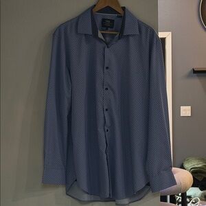 Men's Blue Patterned Shirt